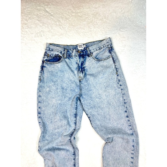 Princess Polly Acid Wash denim womens 8 High Rise straight taper organic cotton - Picture 2 of 11